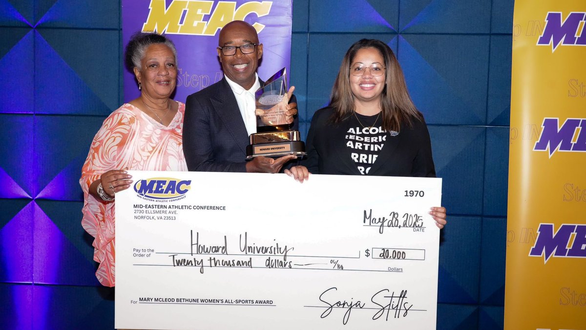 Howard Athletics (@hubisonsports) on Twitter photo Winning is what we doπ <a href="/MEACSports/">Mid-Eastern Athletic Conference</a> presents Howard with the π
πππππ consecutive Mary McLeod Bethune Womenβs All-Sport award after another year of excellence in the record books! Winning is what we doπ <a href="/MEACSports/">Mid-Eastern Athletic Conference</a> presents Howard with the π
πππππ consecutive Mary McLeod Bethune Womenβs All-Sport award after another year of excellence in the record books!