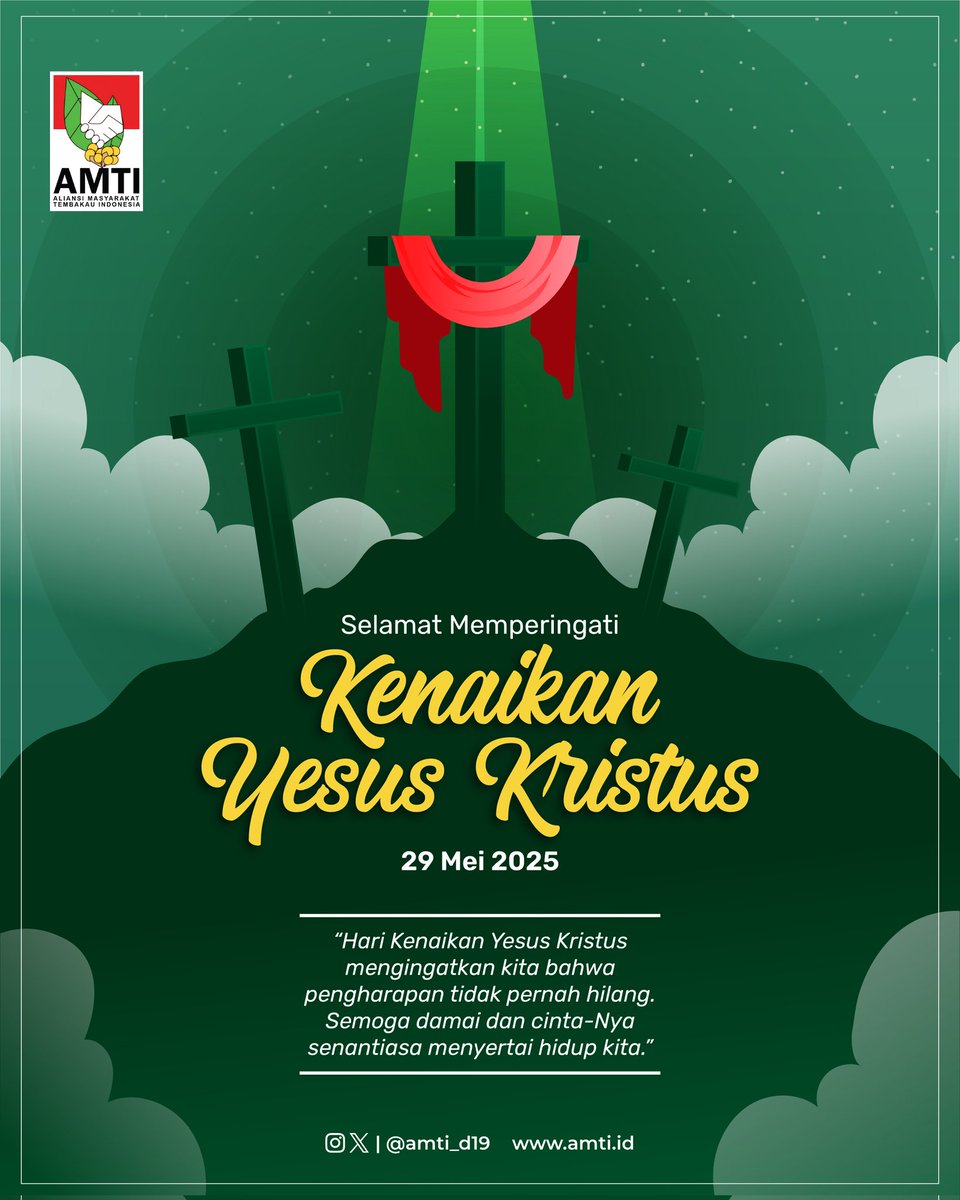 Mari terus menyebarkan kasih dan damai seperti yang Tuhan ajarkan. Selamat Hari Kenaikan Isa Al-Masih! #kenaikanisaalmasih