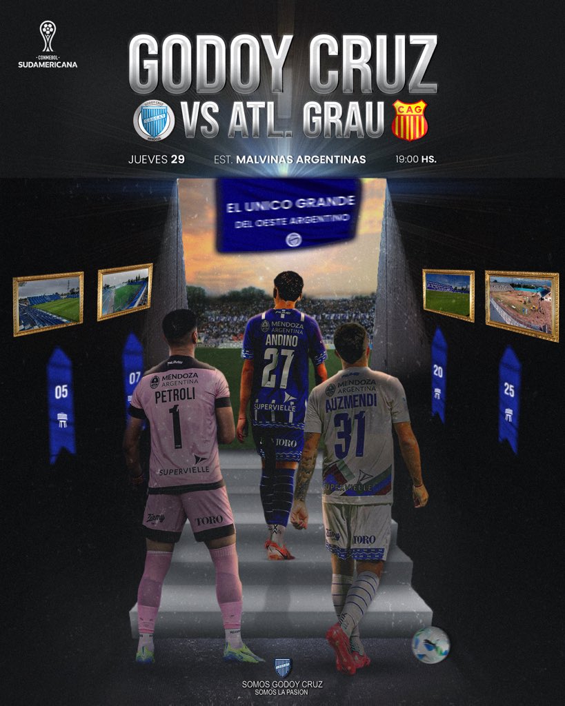 somos_godoycruz's tweet photo. ¡HOOOOOOOOOOOY JUEGAAAAAAAAAA EL UNICOOOO INTERNACIONAL DE CUYOOOO!

Desde las 19:00hs recibimos en el último partido por fase de grupos a Atlético Grau. Vamos Tomba 💙🤍💙 https://t.co/ByWenGQkeH