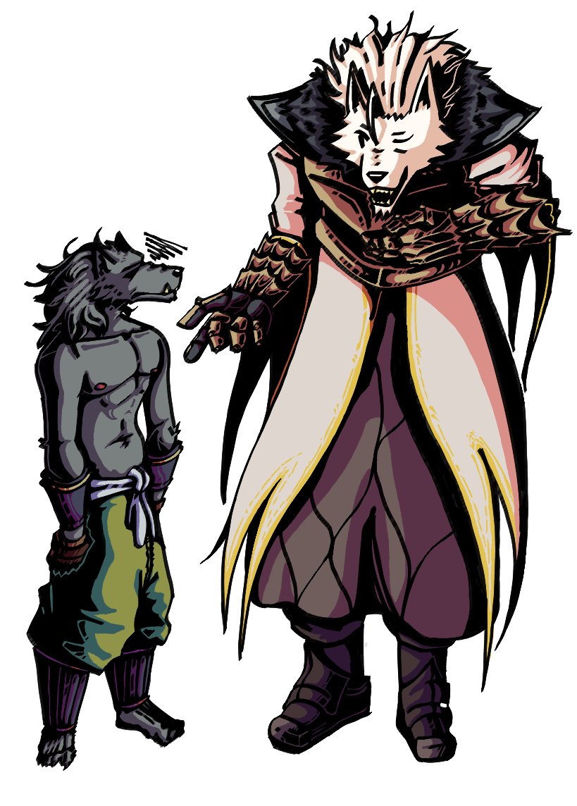 My Elden Ring OC (Failed Beast) and Gabriel from <a href="/HowdyPeepos/">SPOOKY O'Donnis🍂🍁🎃</a>.

Failed Beast is a little jealous...