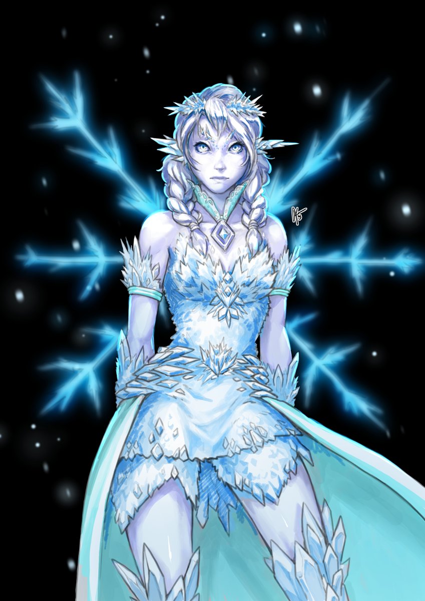 Odomk_'s tweet photo. Hey it's already day 28 of Fae May. The word is 'ice'. Here's the crystal snowflake fae. She doesn't have a name, so you can give her one :) #Art #digitalart #faemay #fantasy #ice #fairy #snow https://t.co/iaprmbpLdy
