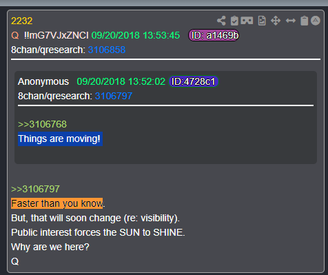 1776Tron's tweet photo. 🔥🔥🔥🔥🔥🔥 DJT TRUTH ---
HE'S ON A MISSION FROM GOD
&amp; NOTHING CAN STOP WHAT IS COMING
⬇⬇⬇ 22:32 Military 🎯
Faster than you know.
But, that will soon change (re: visibility).
Public interest forces the SUN to SHINE.
Why are we here? https://t.co/AMbUejXre7