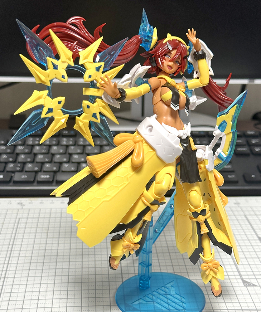 アメノウズメの素組み完成。よく動く！可愛い！ #メガミデバイス