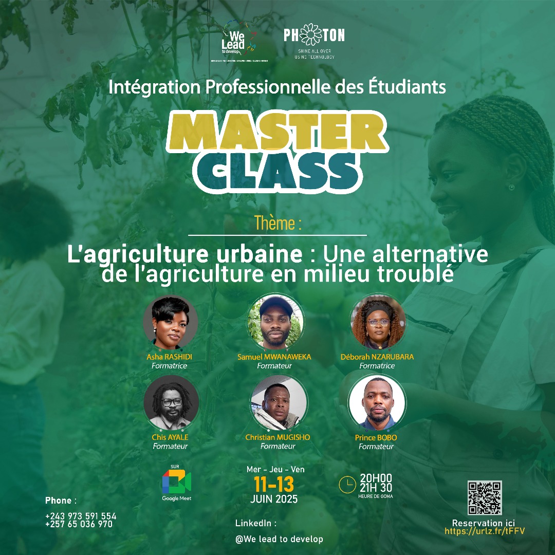 Save the date!

I will be a trainer on the topic: “Urban Agriculture: An Alternative to Farming in Troubled Environments.”

---------

Gardez la date !

Je serai formateur sur le thème : « L’agriculture urbaine : une alternative à l’agriculture en milieu troublé. »