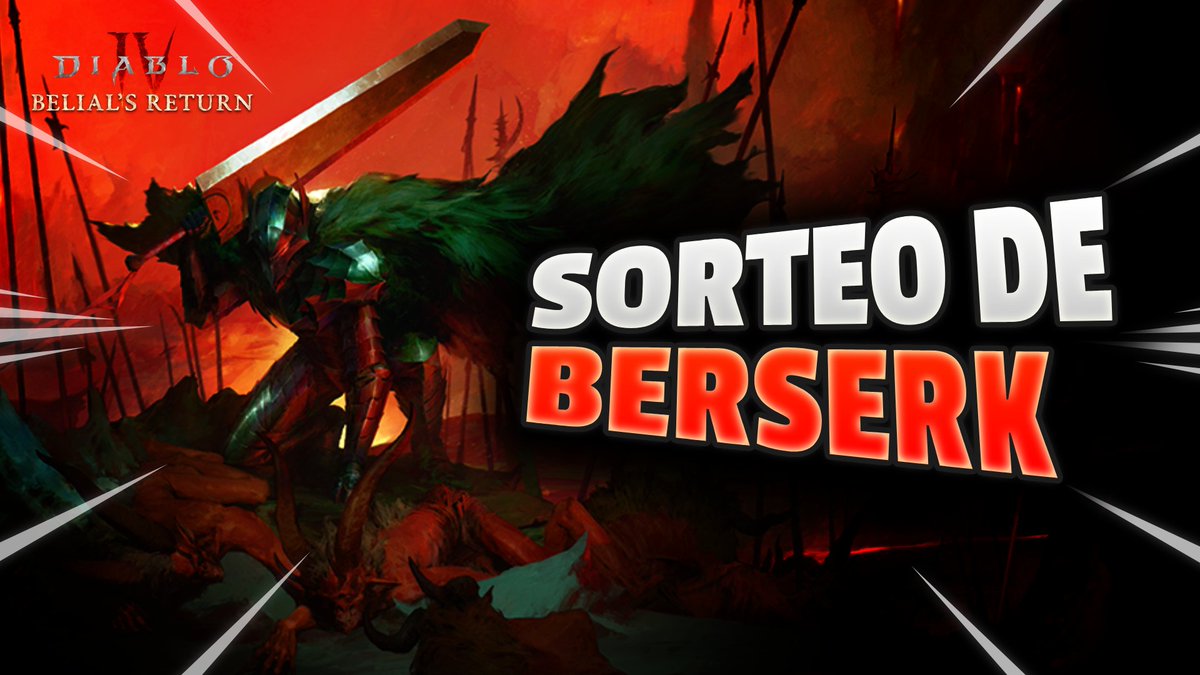 ¡Última oportunidad!
Ven al stream y podrías ganar el último código de Berserk. <a href="/DiabloLATAM/">Diablo LATAM</a> 

twitch.tv/blizzholics

#DiabloPartner #Berserk #DiabloIVxBerserker