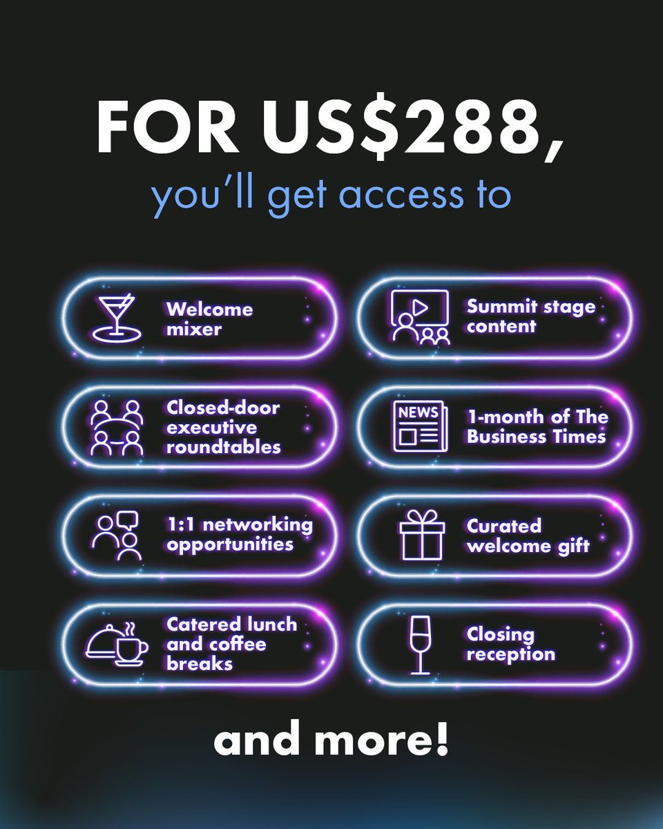 techinasia's tweet photo. With over 100 top C-suite leaders confirmed, now is the time to secure your access to #AsiaEconomicSummit.
Your event ticket gets you more than entry - expect meaningful connections, participation in executive roundtables, catered meals, and more. https://t.co/CCqCooXMvQ https://t.co/nk20EtlpPx