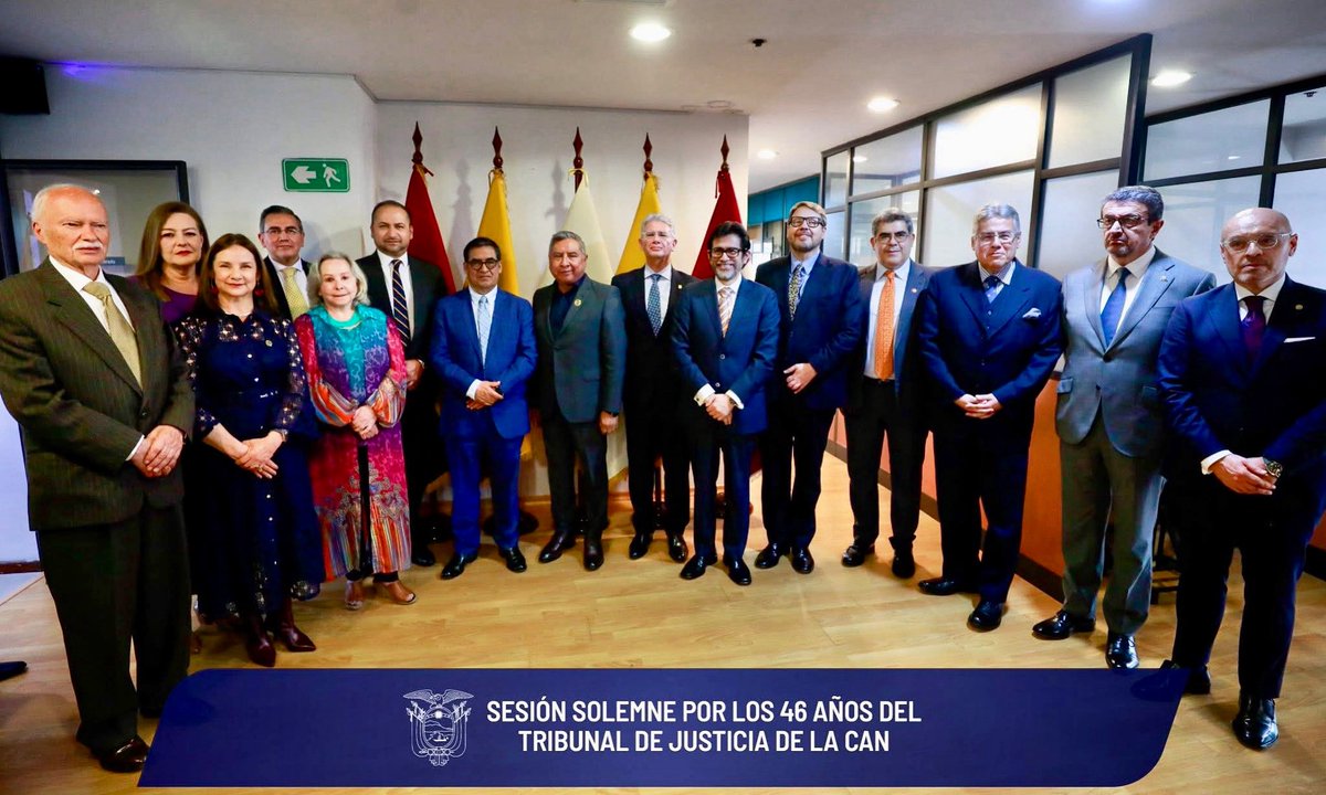📌 Tuve el honor de participar en la celebración de un aniversario más del órgano supranacional garante de la juridicidad y seguridad jurídica en la integración andina. Enhorabuena por la labor del Tribunal de Justicia de la Comunidad Andina. 
#46años <a href="/TJCA_oficial/">Tribunal de Justicia de la Comunidad Andina</a>