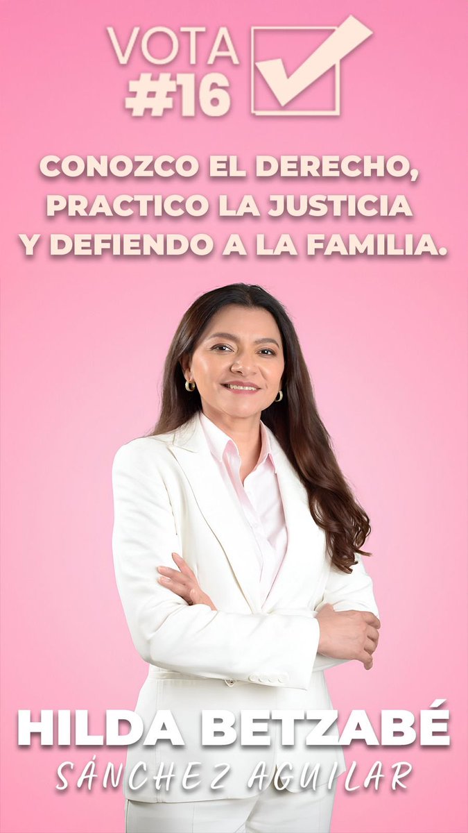 betzysa's tweet photo. El próximo 1 de junio, vota #16
En la boleta rosa 
Hilda Betzabé Sánchez Aguilar  Candidata a Magistrada del Tribunal Superior de Justicia en materia familiar 

#JusticiaFamiliar 
#CompromisoJudicial #BetziAguilar 
#BetziPorLaJusticia
#MagistraturaFamiliar https://t.co/D0CF2yH6aY