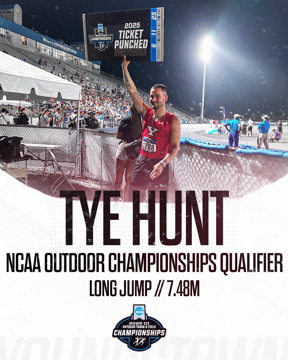 YSUTrackFieldXC ๐ง (@ysutrackfieldxc) on Twitter photo ๐๐๐พ๐๐๐ ๐๐๐๐พ๐๐๐ฟ!! ๐ซ
๐๐ฒ๐ ๐๐ฎ๐ง๐ญ is headed to Eugene for the <a href="/NCAATrackField/">NCAA Track & Field</a> Outdoor Championships in the long jump!
#GoGuins ๐ง // #FlyWithTheY ๐ค ๐๐๐พ๐๐๐ ๐๐๐๐พ๐๐๐ฟ!! ๐ซ
๐๐ฒ๐ ๐๐ฎ๐ง๐ญ is headed to Eugene for the <a href="/NCAATrackField/">NCAA Track & Field</a> Outdoor Championships in the long jump!
#GoGuins ๐ง // #FlyWithTheY ๐ค
