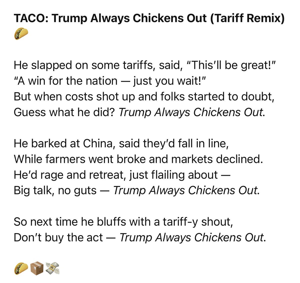 A special poem for #TACOTrump: 🌮