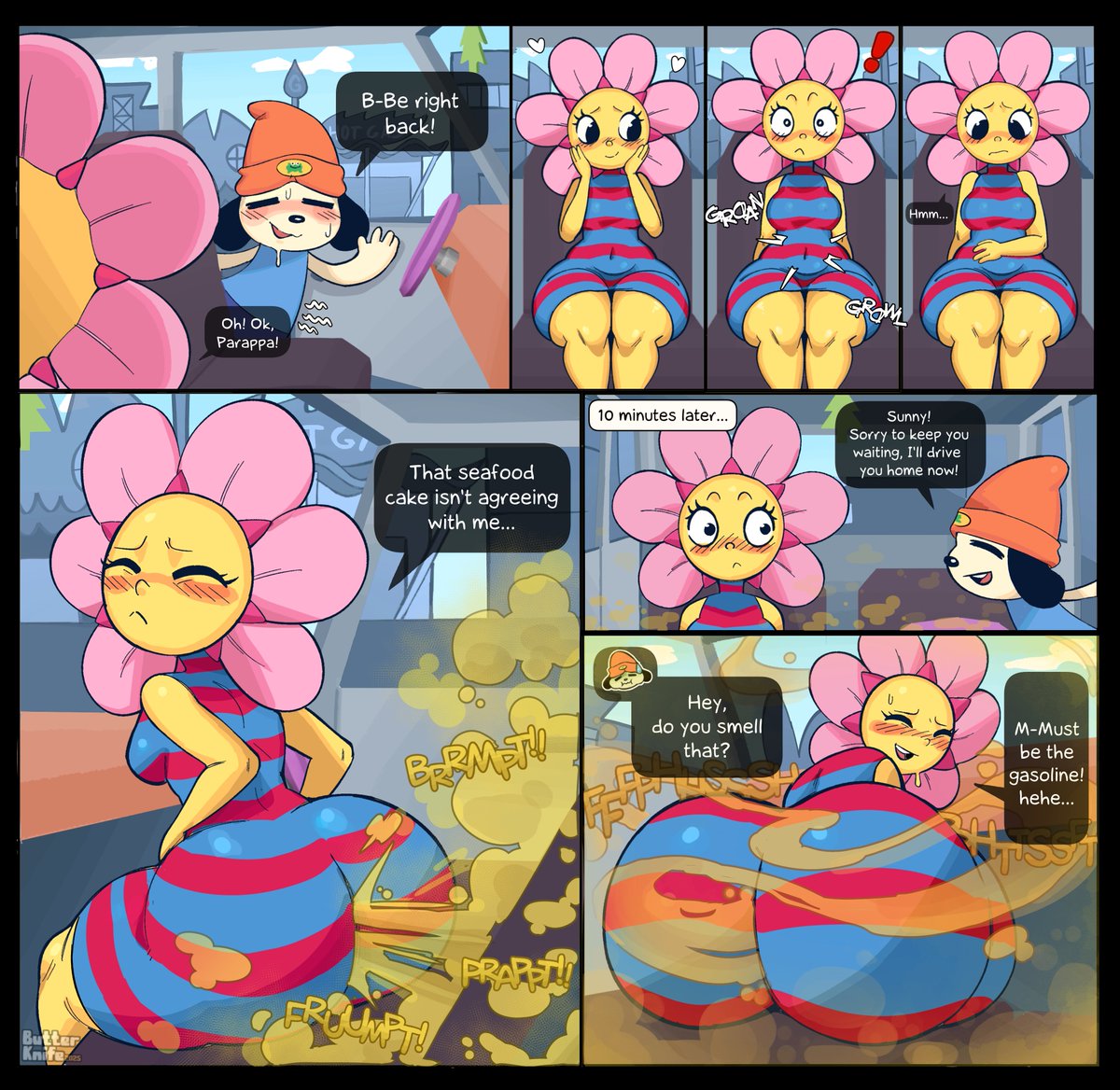 Anonymous comic c0mm of Sunny emptying the tank🌷💨