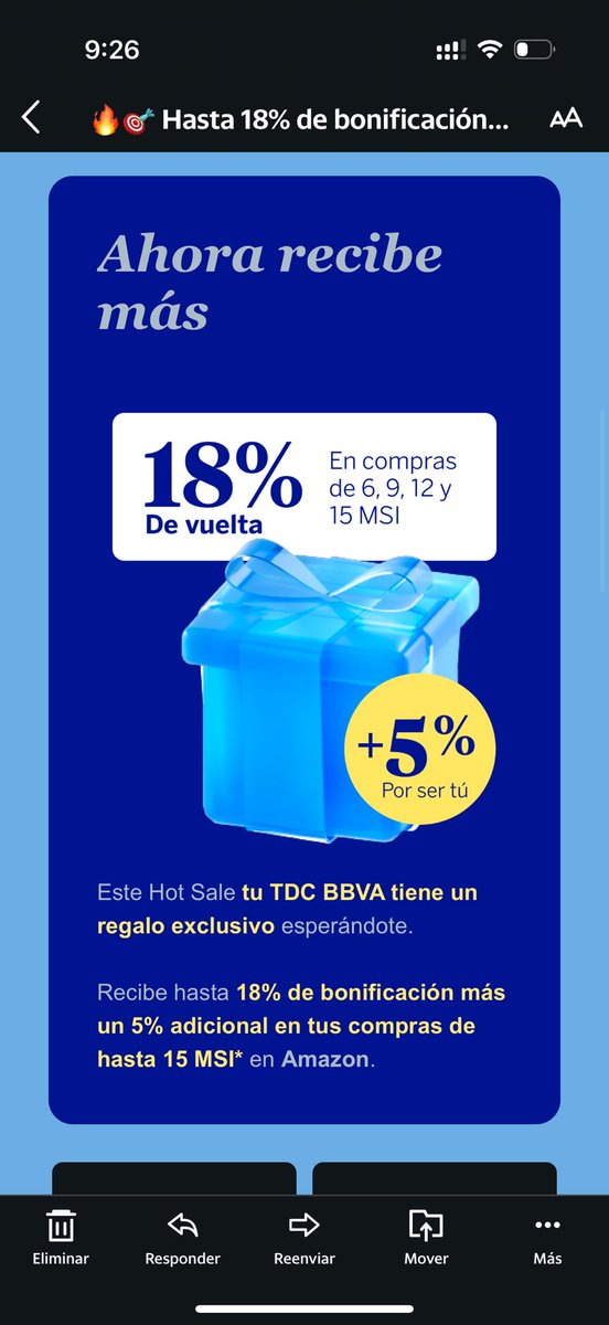 BisNux's tweet photo. Al intentar comprar un producto este #hotsale en @amazonmex con mi tdc digital de @BBVA_Mex  no me deja los 15 msi que ofrecen ¿Será acaso un engaño? O ¿Dónde está el error? @hotsalemex https://t.co/SFRy37OyVr