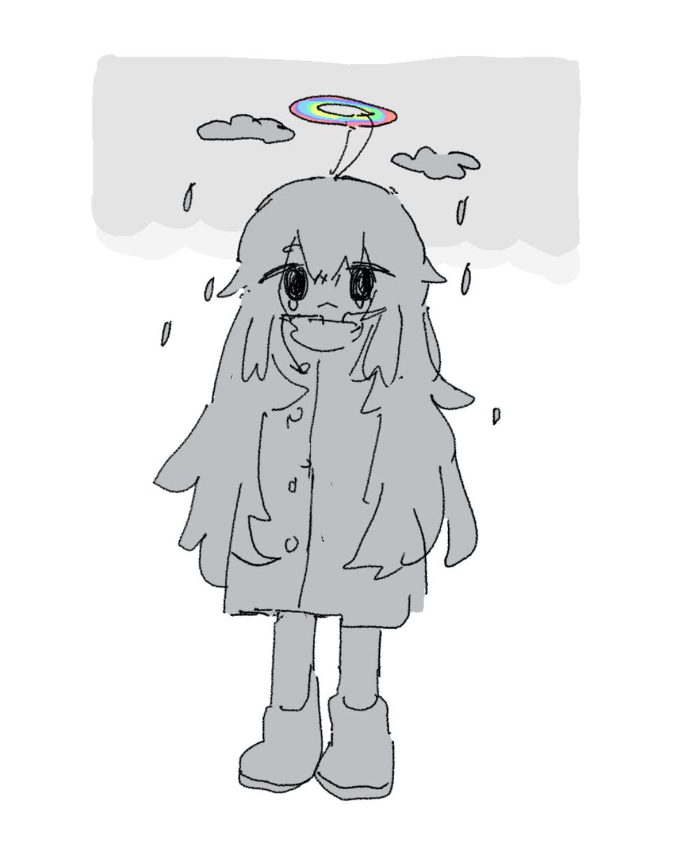 泣いてる