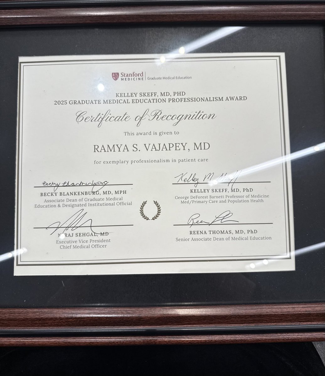 Ramya Vajapey, MD (@drramyavajapey) on Twitter photo Honored to have received the Kelley Skeff 2025 GME Professionalism Award! Dedicating this award to all my mentors who made me the doctor I am today. β¦β¦<a href="/StanfordMed/">Stanford Medicine</a>β© β¦β¦<a href="/StanfordDeptMed/">Stanford Department of Medicine</a>β© β¦<a href="/BadhwarNitish/">Nitish Badhwar</a>β© β¦<a href="/Wanginnovate/">Paul J Wang, MD</a>β© β¦<a href="/TinaBaykaner/">Tina Baykaner</a>β© β¦β¦ Honored to have received the Kelley Skeff 2025 GME Professionalism Award! Dedicating this award to all my mentors who made me the doctor I am today. β¦β¦<a href="/StanfordMed/">Stanford Medicine</a>β© β¦β¦<a href="/StanfordDeptMed/">Stanford Department of Medicine</a>β© β¦<a href="/BadhwarNitish/">Nitish Badhwar</a>β© β¦<a href="/Wanginnovate/">Paul J Wang, MD</a>β© β¦<a href="/TinaBaykaner/">Tina Baykaner</a>β© β¦β¦