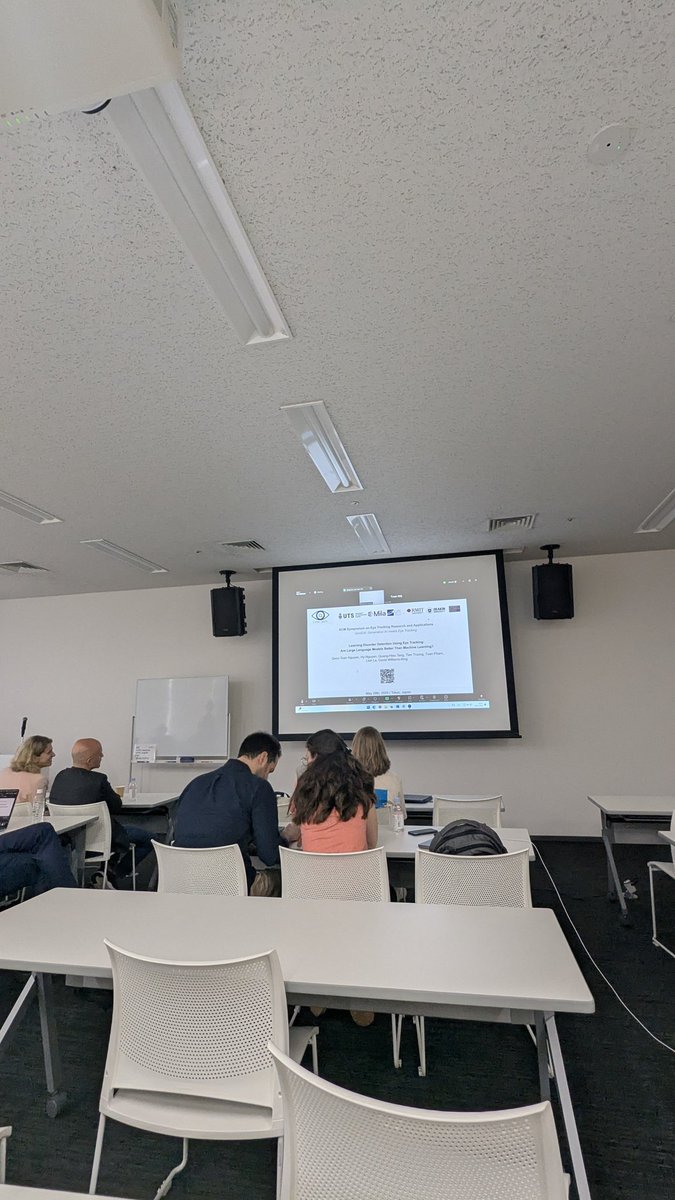 AbdrabouYasmeen's tweet photo. Happening now, the first session of #GenEAI at @ETRA_conference with three papers on 1) enhancing the medical domain, 2) detecting learning disorders and finally, 3) enhancing eye tracking with LLM insights
#ETRA2025 ๐ฏ๐ต https://t.co/fefhn7GPR7