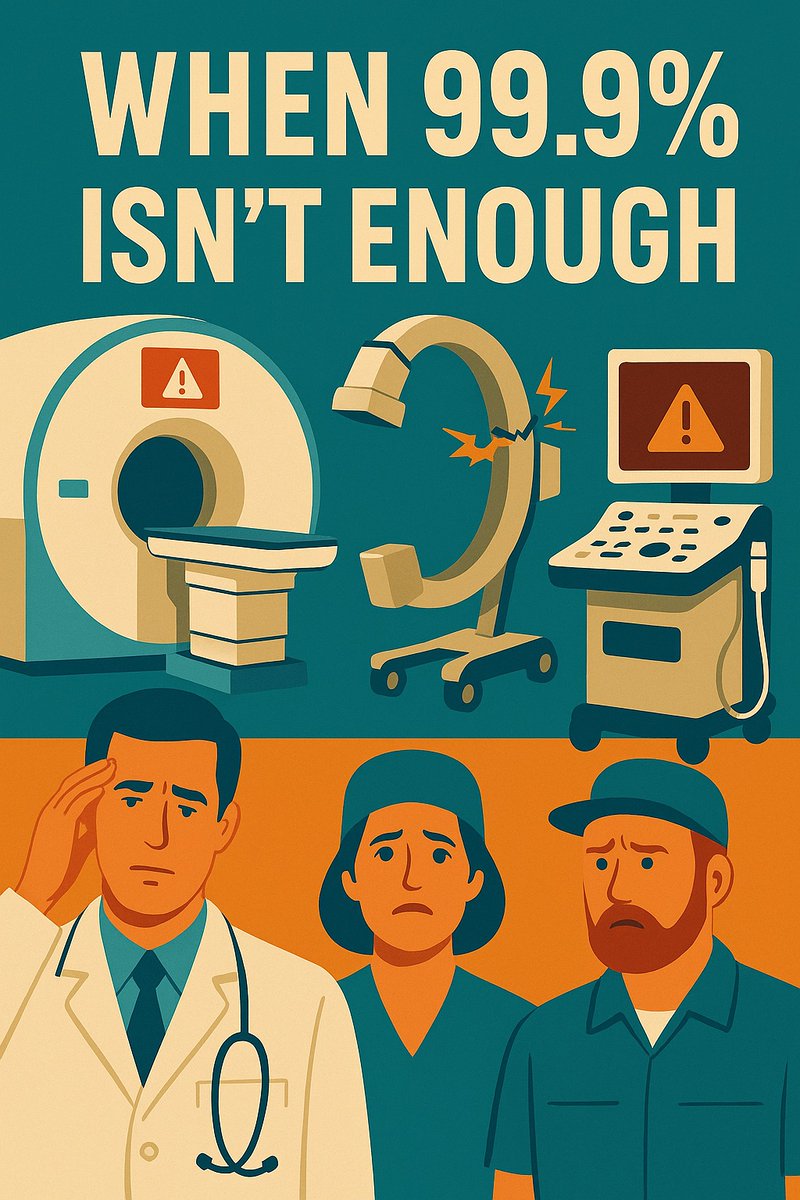 When 99.9% Isn't Enough

"The CT scanner is down."
Five words that can halt an entire hospital.

Among calls about clinical cases, I increasingly field another type of question —equipment purchasing dilemmas.

"Which IR system should we buy?"
"Is this ultrasound machine any