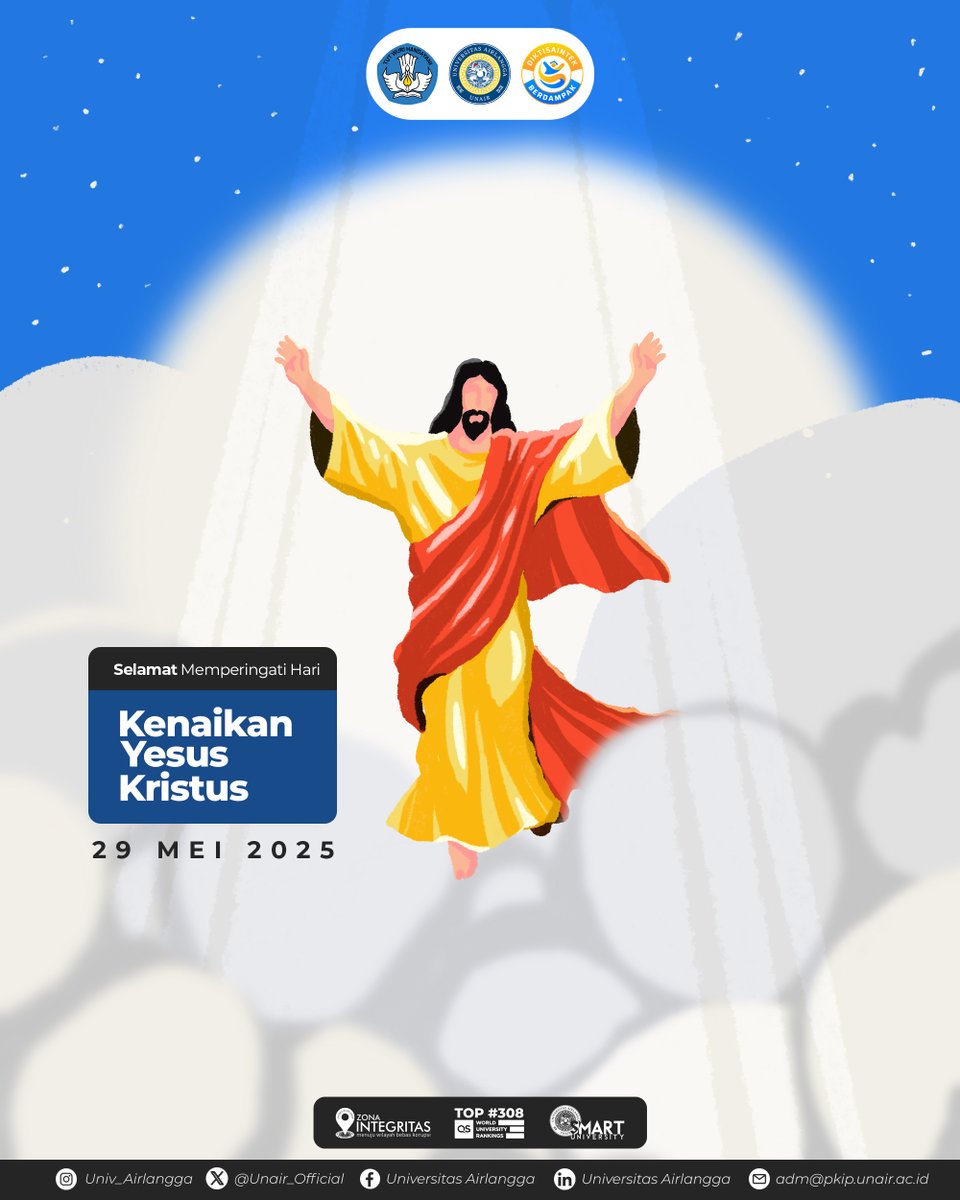 Selamat memperingati Hari Kenaikan Yesus Kristus.

Semoga momen ini membawa kedamaian, harapan, dan semangat untuk terus melangkah maju.