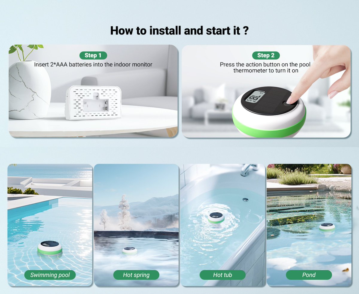 ☀️ Never guess your pool temp again!
The INKBIRD Solar Pool Thermometer (IBS-P03R 2nd) floats in your pool &amp; shows real-time data inside your home. 🏠📡
✅ IP68 waterproof
✅ 980 ft wireless range
💬 Cool splash 💧 or warm soak 🔥 — what’s your vibe?
#INKBIRD #SmartPool #PoolLife