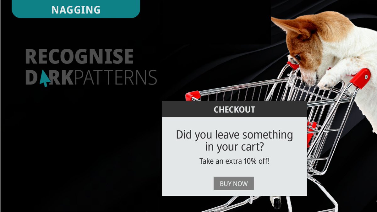 ‘Wait! ‘Please don’t go!’
Some businesses nag or redirect you when you try to leave their website. Pop-ups may appear to encourage you to subscribe or set up an account for a discount.
More info about online dark patterns: 🔗 cbs.sa.gov.au/campaigns/dark…
#DarkPatterns