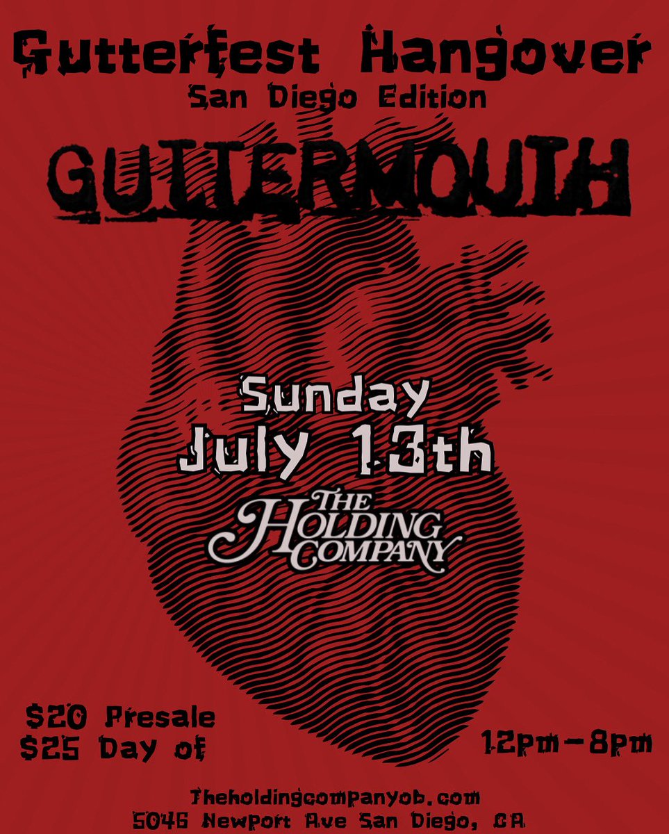 We’re playin San Diego to help raise money for those in our lives who suffer from heart cannedhamditis.
