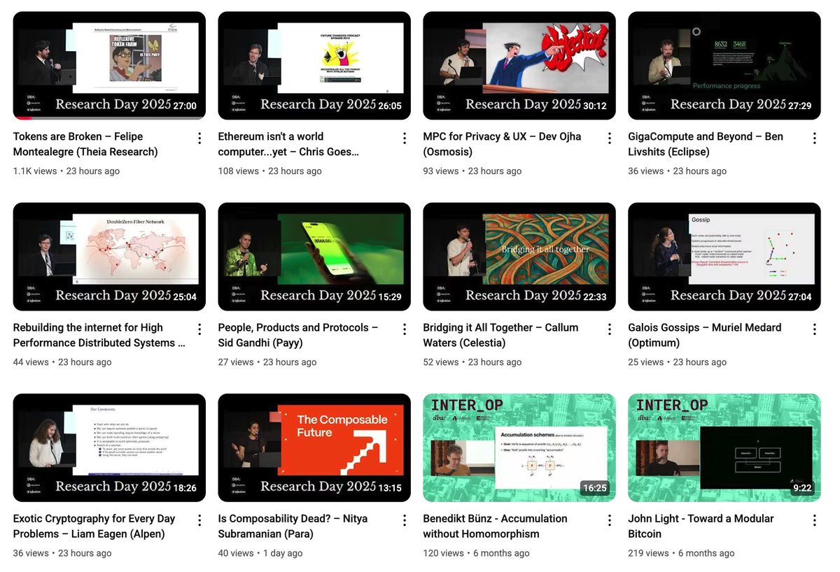NYC Research Day 2025 videos are up. Probably the most alpha-dense content you can consume