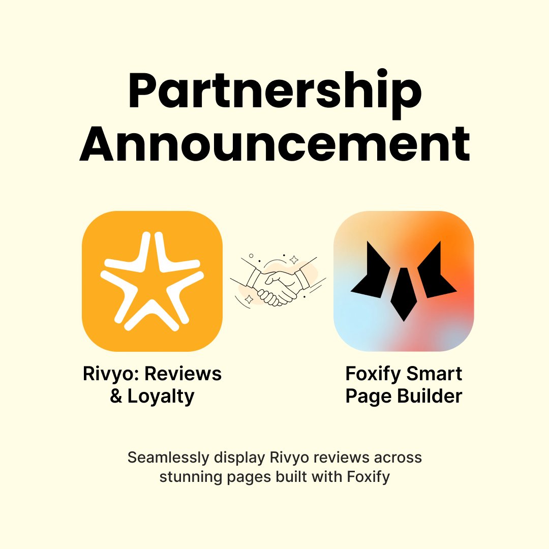 WebContrive (@webcontrive) on Twitter photo Weโre thrilled to form an official partnership between <a href="/rivyoapp/">Rivyo: Reviews & Loyalty</a> and FoxEcom - the author behind Foxify Smart PageBuilder!
Get an exclusive 10% OFF now! Use code FOXCONTRIVE10
Try Foxify Free - lnkd.in/djQc-Trn
#ShopifyPartners #FoxEcom #WebContrive #Rivyo Weโre thrilled to form an official partnership between <a href="/rivyoapp/">Rivyo: Reviews & Loyalty</a> and FoxEcom - the author behind Foxify Smart PageBuilder!
Get an exclusive 10% OFF now! Use code FOXCONTRIVE10
Try Foxify Free - lnkd.in/djQc-Trn
#ShopifyPartners #FoxEcom #WebContrive #Rivyo