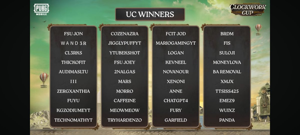W stream as always <a href="/PUBGMOBILE/">PUBG MOBILE</a> 
And thank you again <a href="/PowerbangGaming/">Powerbang</a> and BobbyPlays for hosting the ClockWork Cup live stream!
And thank you again bc I won some uc on the Official Pubg Mobile live stream, (my first time btw) 
Until next time y'all! ♥️♥️♥️🔥🔥