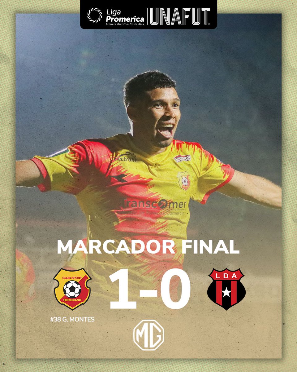 UnafutOficial's tweet photo. ¡Se acabó el partido! ⚽️🔚 

🔴🟡 @csherediano1921 1-0 @ldacr 🔴⚫

Fútbol y adrenalina, siempre con MG Motors Costa Rica! ⚽🚗💥 https://t.co/bEi7LU3KmT