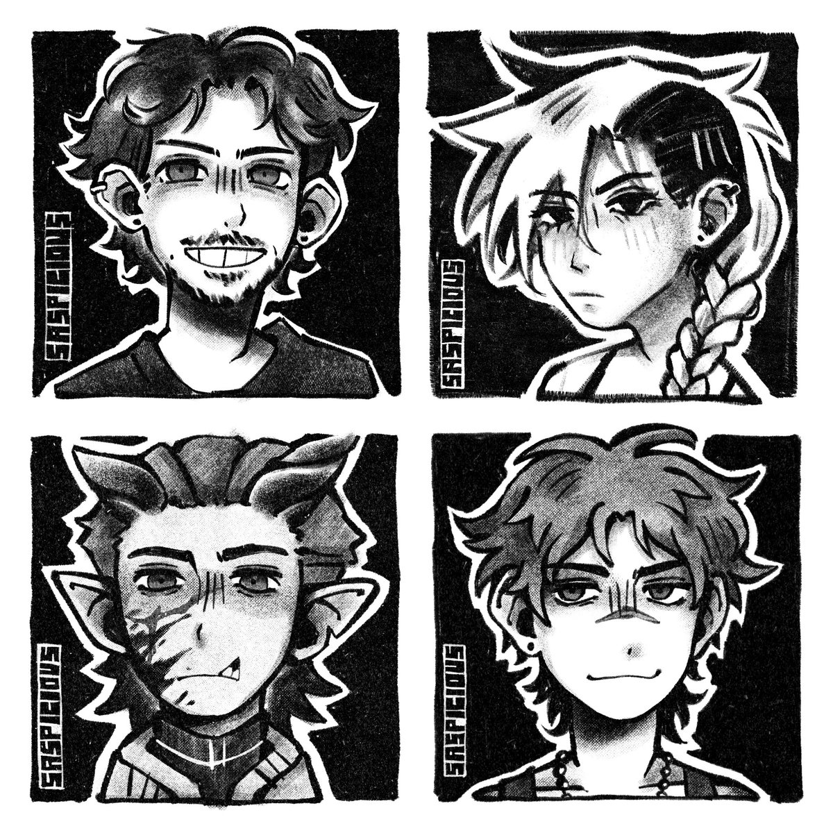 bnw headshot commissions are still open for 10$!! send me a message if you’re interested ^_^