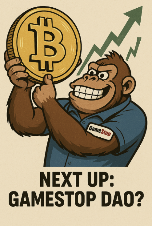 📈 GameStop just aped into $BTC — dropping $513M for 4,710 Bitcoin.
From meme stock to crypto whale... and now maybe your new on-chain neighbor. 🐳🔥

It’s not just a flex—it’s a signal.
TradFi’s weirdest chapter just turned Web3.

Next up: GameStop DAO? Tokenized tendies? 🍗🌀