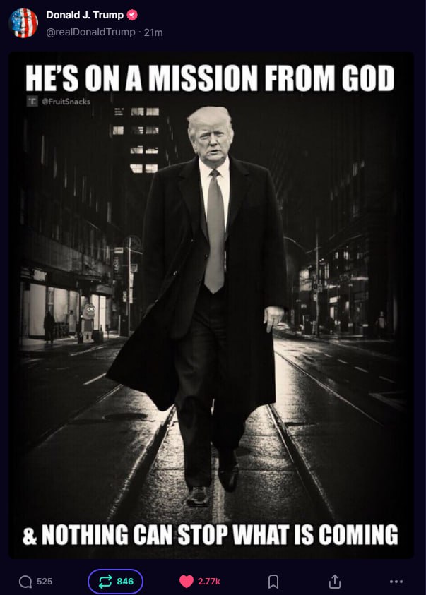 litecoin_bull's tweet photo. TRUMP just POSTED THIS!!! let me know when u see it. 🤭 https://t.co/RShNWHtcFG