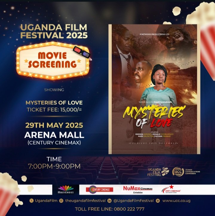 Day 4| <a href="/UgandaFilm/">Uganda Film Festival</a> film screenings.

All these film will be in Cinema today.
 
📌  The Devil within 
📌  Mysteries of Love
📌  Wind fall
📌  Intrigant 
📌  Speak 

Go to a cinema near you, watch a ugandan film

#UFF2025 
<a href="/emtcinemas/">EMT Cinemas - Ham Towers</a> <a href="/NuMaxCinemas/">NuMax Cinemas</a> <a href="/UCC_Official/">UCC</a> <a href="/cinemaUGApp/">Cinema UG</a>