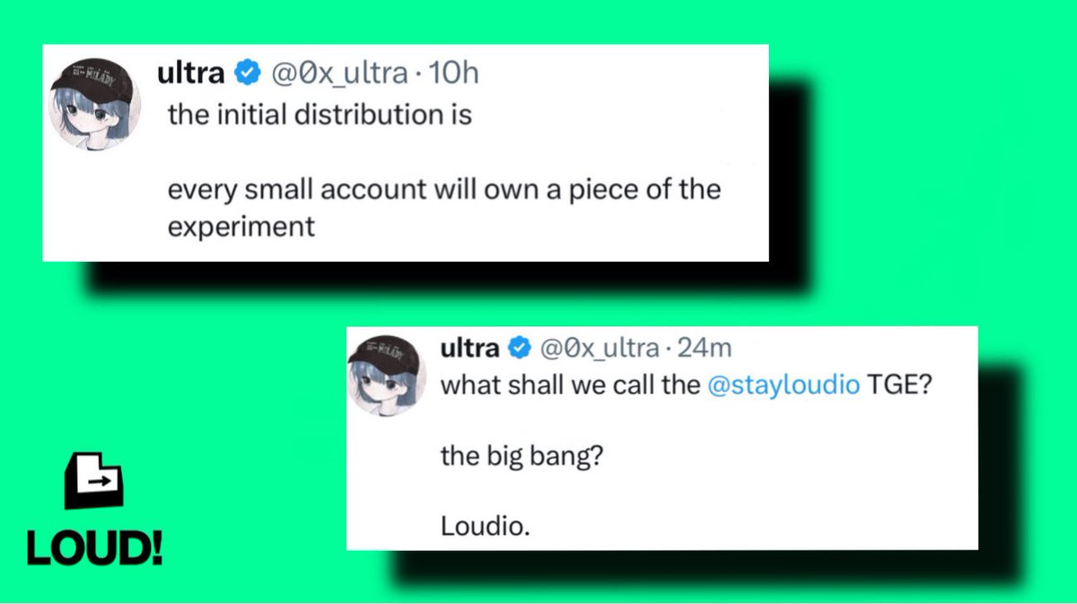 Every small account will be eligible for $LOUD .

If you are not in top 25 ( it is impossible ngl)
you can get some tokens at TGE . 

Recently <a href="/stayloudio/">Loud!</a> went live and for now they are preparing for TGE 

some tips to get some $LOUD 

- spread “LOUDIO” word as much as you can 
-