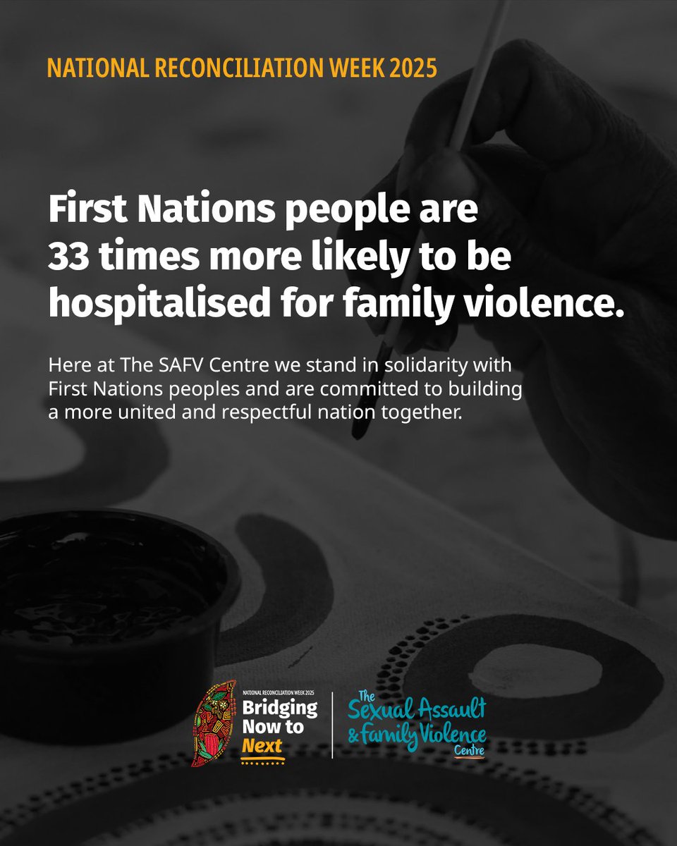 First Nations people are 33 times more likely to be hospitalised for family violence.

Here at The SAFV Centre we stand in solidarity with First Nations peoples and are committed to building a more united and respectful nation together.