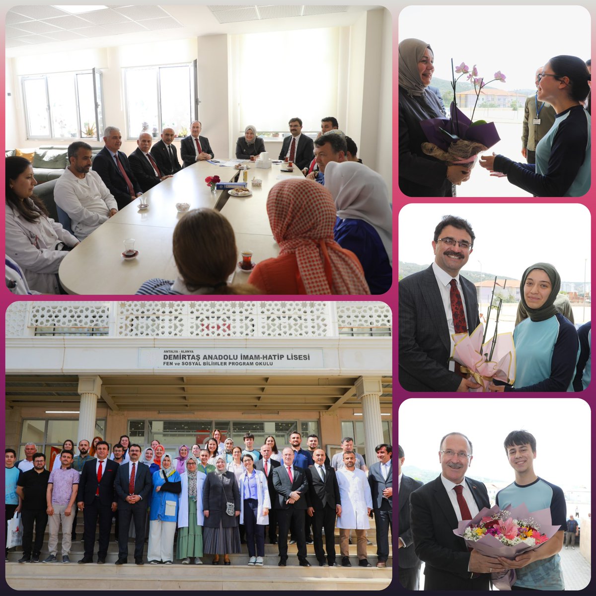 Millî Eğitim Bakan Yardımcımız Sayın Celile Eren ÖKTEN, Din Öğretimi Genel Müdürümüz Sayın Dr. Ahmet İŞLEYEN ve İl Millî Eğitim Müdürümüz Sayın Mehmet Yasin ERİŞ, okulumuzu ziyaret ederek yaptığımız çalışmalar ve yürütülen projeler hakkında bilgiler aldılar.