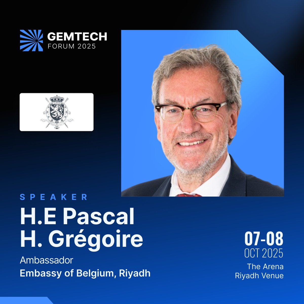 We are pleased to announce that Pascal H. Grégoire, Ambassador at the Ministry of Foreign Affairs Belgium, Riyadh, will join us as a featured speaker at the 2nd annual GEMTECH Forum.

Register Now: tinyurl.com/y8fa4vkk

#GEMTECH2025 #MobilityConference