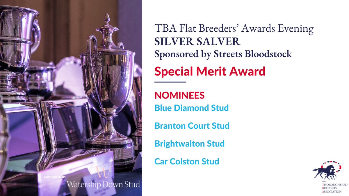 The Thoroughbred Breeders’ Association (The TBA) (@thetba_gb) on Twitter photo 🏆TBA Flat Breeders’ Awards 🏆
Nominees announced for the TBA Silver Salver for the Special Merit Award, sponsored by <a href="/StreetsAcc/">Streets Accountants</a>.
Don’t miss out 👉 ow.ly/UKCz50W0cr3
#Awards #TBAEvents 🏆TBA Flat Breeders’ Awards 🏆
Nominees announced for the TBA Silver Salver for the Special Merit Award, sponsored by <a href="/StreetsAcc/">Streets Accountants</a>.
Don’t miss out 👉 ow.ly/UKCz50W0cr3
#Awards #TBAEvents