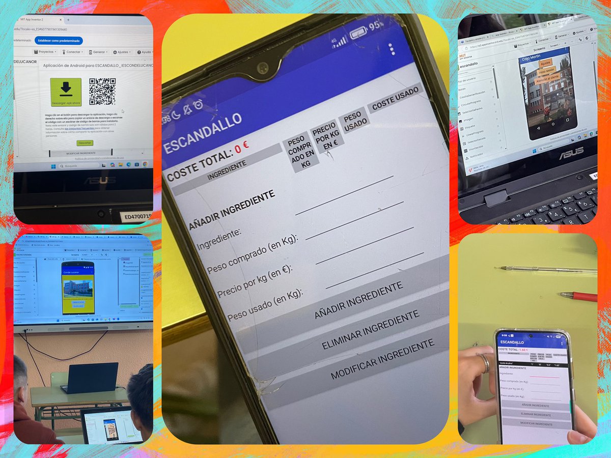 CDE_Valladolid's tweet image. El alumnado de 4º #ESO crea una aplicación, “ESCANDALLO”, con @MITAppInventor en el área de #Economia para calcular los costes del plato cocinado que se sirve a los clientes en un restaurante #ProgramaEscuela40 en el @iescondelucanor @educacyl @cfievalladolid