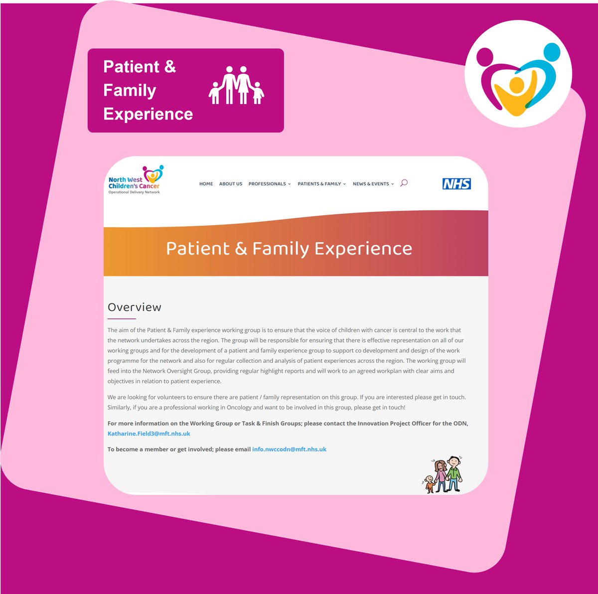 Visit our website to view the new Patient &amp; Family Experience Working Group page!💻

nwchildrenscancerodn.nhs.uk/patient-family…

#nwccodn