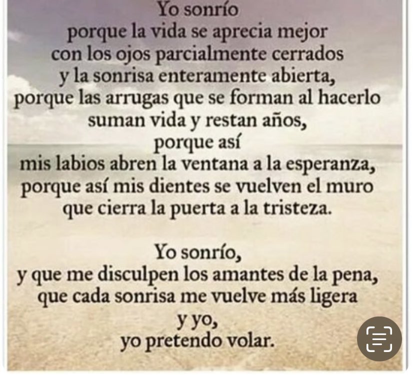 😅🌈😅YO  SONRÍO. …………….
😅PORQUE LA ……………………….
😅CON LOS OJOS………………,,,
😅Y. LA SONRISA………………….
😅PORQUE LAS…………………….
😅PORQUE. ASÍ ……………………
😅YO SONRÍO……………………….
😅QUE CADA………………………..
😅Y. YO……………………….😅🌈😅