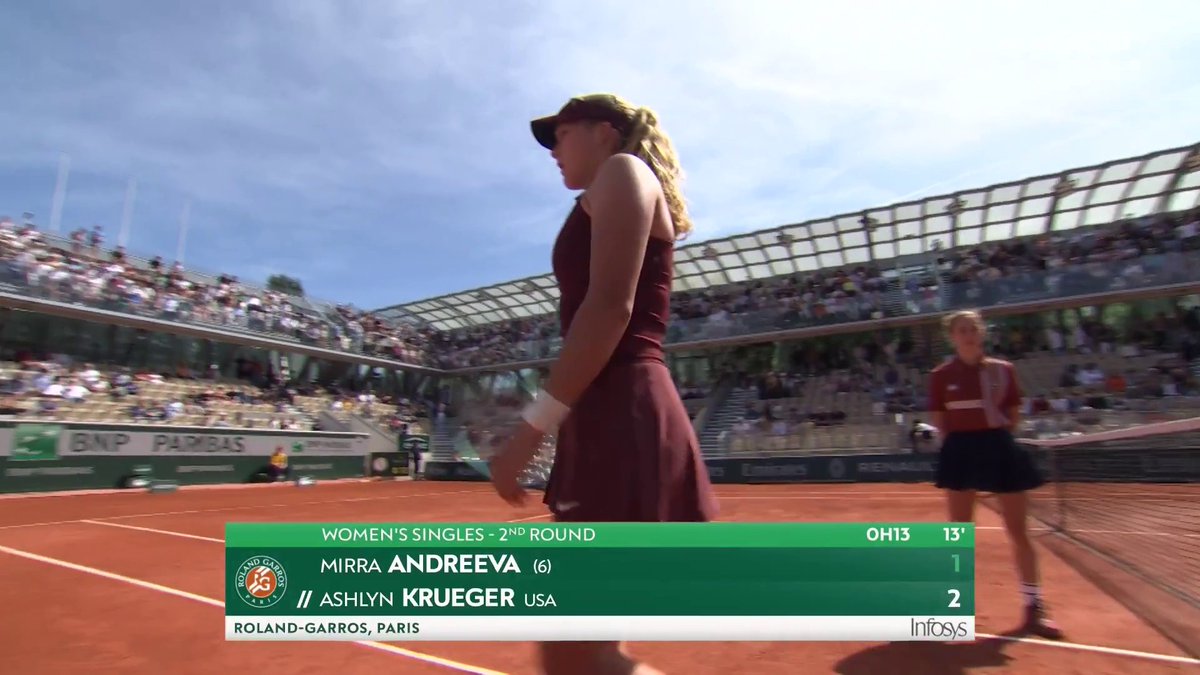 La niña prodigio, a escena 👀

Mirra Andreeva se mide con Krueger en segunda ronda

🚨 EN DIRECTO en <a href="/StreamMaxES/">HBO Max España</a> con los comentarios de <a href="/MarcosRobledo4/">Marcos Robledo</a>. #RolandGarros