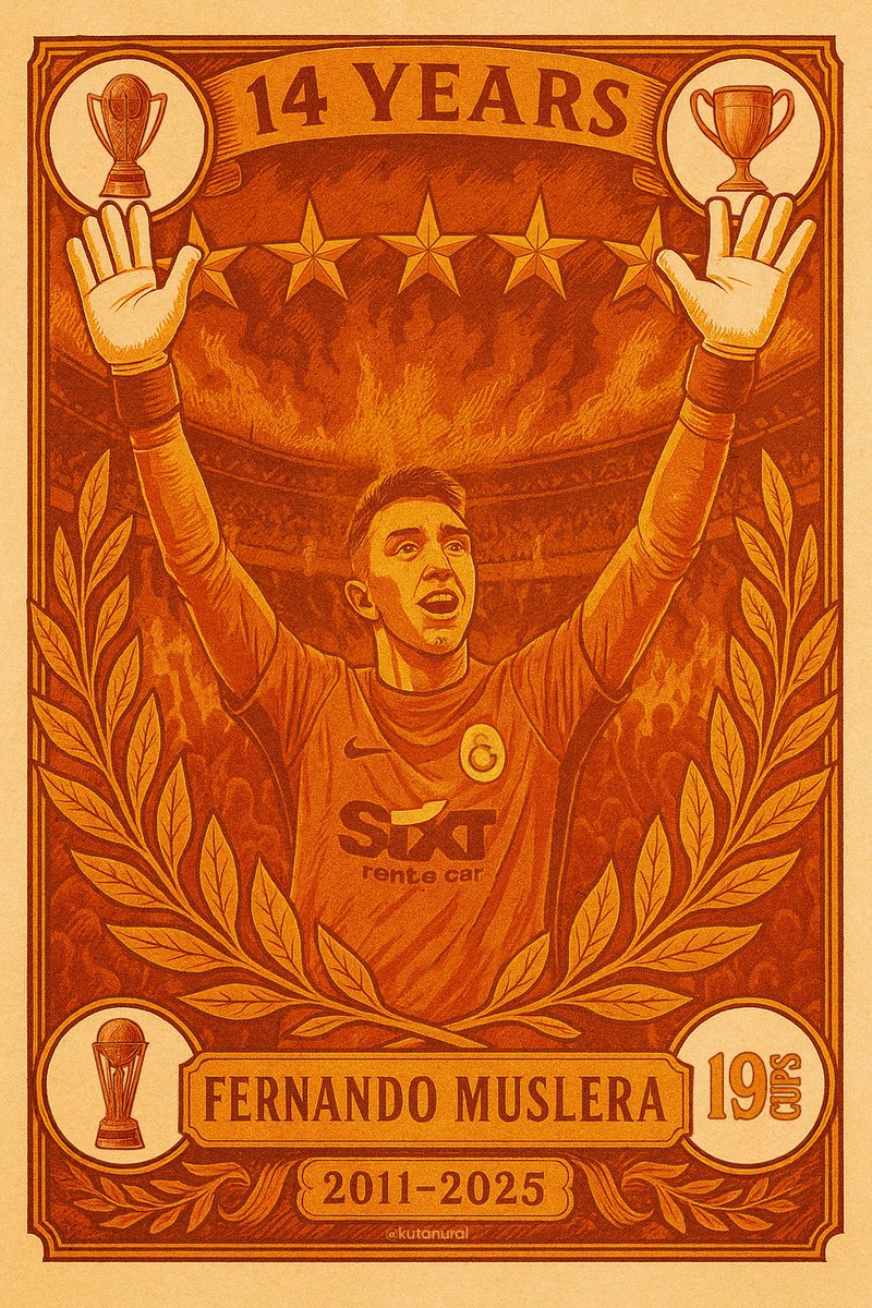 Néstor Fernando Muslera from Galatasaray 
14 years, 19 cups
<a href="/1_Muslera_25/">Fernando Muslera</a>