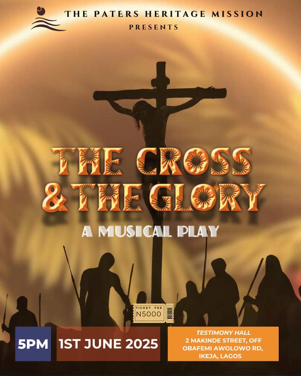 Have you heard? 
The cross and the Glory comes up on the 1st of June 2025, and I'm going to be a part of it. This is going to be an experience like no other. You should definitely be there. 
Cc @thepatersheritage 

#play #lagos #patersheritage #fun #weekend #maysmoments