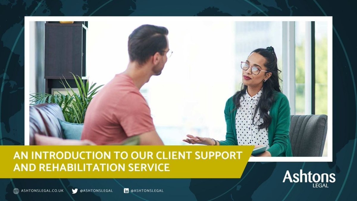 At Ashtons Legal, our Client Support &amp; Rehabilitation Service provides a complementary assessment regarding therapeutic input and/or ongoing welfare needs: ashtonslegal.co.uk/insights/injur…