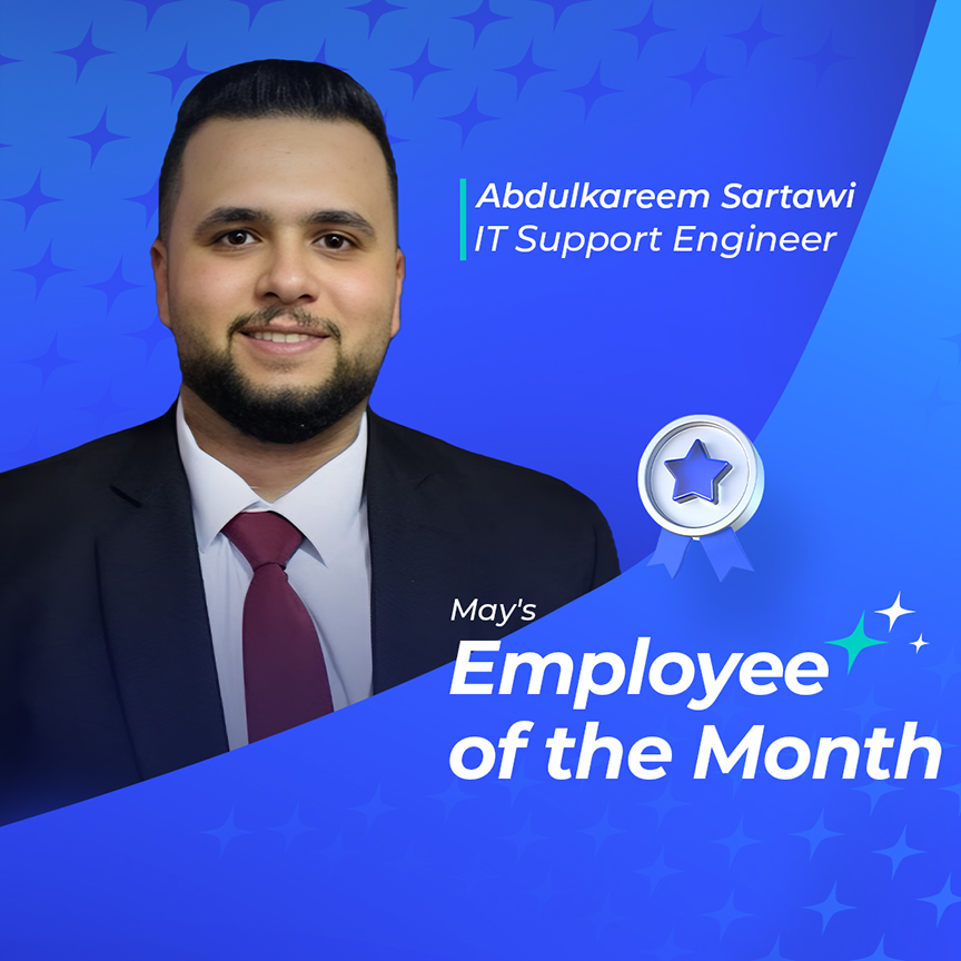 Congratulations to Abdulkareem Sartawi, our IT Support Engineer, for his remarkable dedication and outstanding contributions throughout May. His expertise, unwavering commitment, and exceptional performance are invaluable to our team's ongoing success. 🌟👏