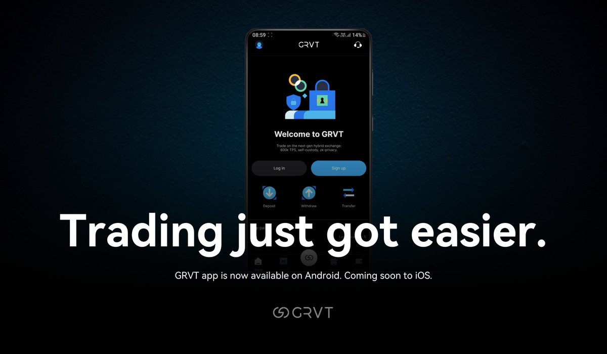 can you believe it, the GRVT Android mobile app is available for download on the Google Play Store now: play.google.com/store/apps/det…

bringing the full power of GRVT’s trading platform to your fingertips.

with the Android app, you can now access GRVT’s hallmark features on-the-go,