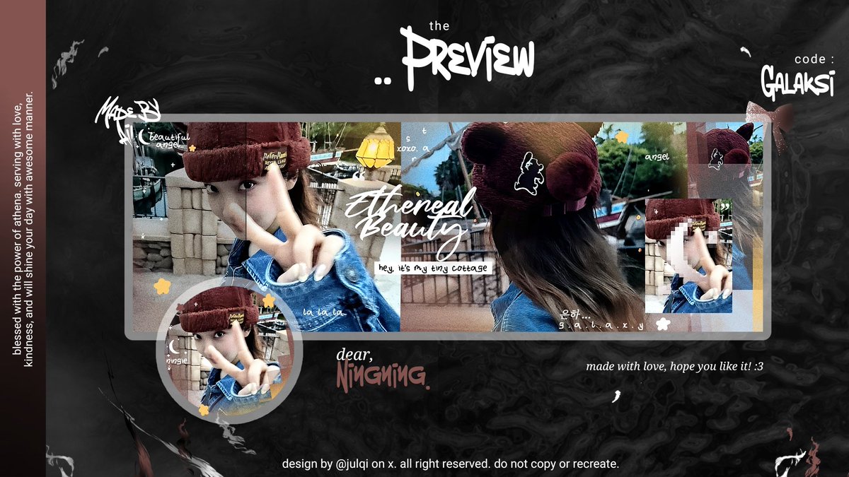 julqi's tweet image. .. hello sweetlings! aku punya 8 layout ready stock dari katalog 'galaksi' ya! 13.000 &amp;amp; boleh ganti semua text! 🩷

#zonauang