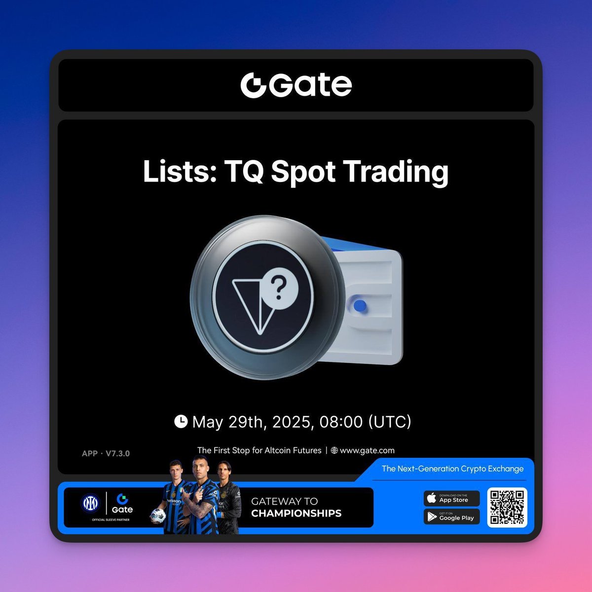 alright, this one’s fun 

@gate_io’s latest airdrop is built for tap-degens

📱 Telegram-native game
📱 AI-powered loops
📱 1M $TQ dropping to GT holders
📱 No tasks. No claims. No gas.

Listing: May 29 ⏰
Pair: TQ/USDT
Airdrop link: gate.io/announcements/…

#GateCom #TonQuestion