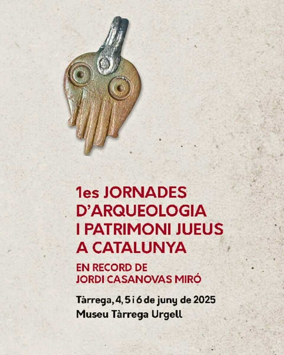 Cultura Tàrrega (@culturatarrega) on Twitter photo 🕍 1es Jornades d’Arqueologia i Patrimoni Jueus a Catalunya
📅 4 al 6 de juny
📍 <a href="/MuseuTarrega/">Museu Tàrrega</a> i <a href="/UdL_info/">Universitat de Lleida (UdL)</a>
3 dies de conferències, visites i taules rodones dedicades a la recerca, conservació i difusió del patrimoni jueu.
ℹ️ tinyurl.com/383ea2tj
<a href="/ajtarrega/">Ajuntament de Tàrrega</a> 🕍 1es Jornades d’Arqueologia i Patrimoni Jueus a Catalunya
📅 4 al 6 de juny
📍 <a href="/MuseuTarrega/">Museu Tàrrega</a> i <a href="/UdL_info/">Universitat de Lleida (UdL)</a>
3 dies de conferències, visites i taules rodones dedicades a la recerca, conservació i difusió del patrimoni jueu.
ℹ️ tinyurl.com/383ea2tj
<a href="/ajtarrega/">Ajuntament de Tàrrega</a>