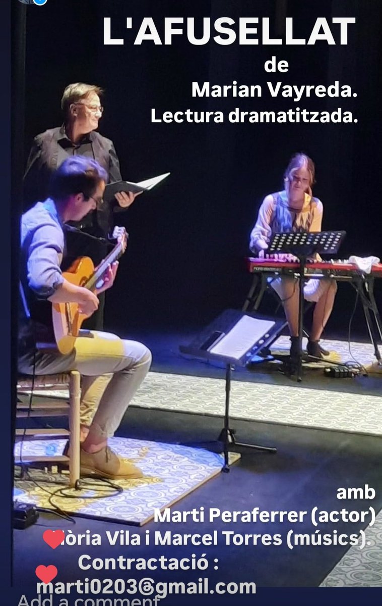 MPeraferrer's tweet photo. El meu catàleg d'espectacles teatrals de producció pròpia, x aquest 2025.
Ajuntaments,espais culturals, programadors/es i teatres en general, sigueu sensibles a les produccions escèniques professionals locals.
No tot neix i viu a Barcelona.
Cia.TEATRE BLAU-Gi.
marti0203@gmail.com https://t.co/NljzE6X2kI
